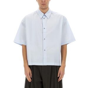 STUDIO NICHOLSON Short Sleeve Button-Up Shirt Men AZURE Shirts